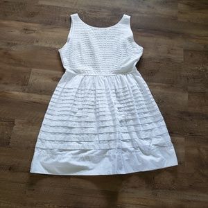 Garnet Hill 14 White Cotton Dress